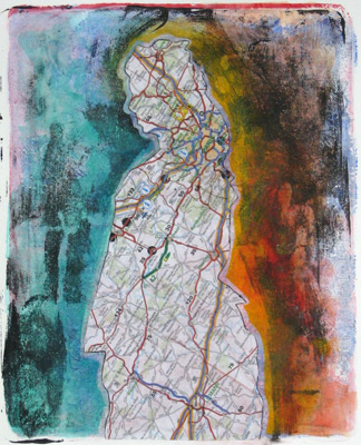 'Mlle 2', monoprint, 25 x 19,5 cm,  2016 Kaj Glasbergen