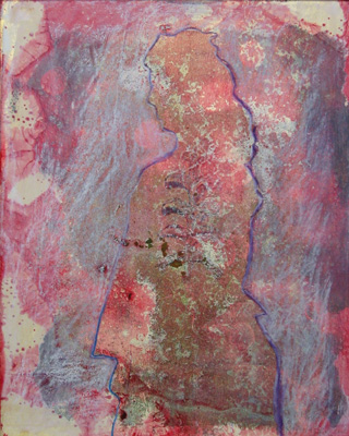'Mlle 3', monoprint, 24,5 x 19,5 cm,  2016 Kaj Glasbergen