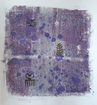 Sporen 9, 2012, gemengde techniek, 44 x 40 cm,  Kaj Glasbergen